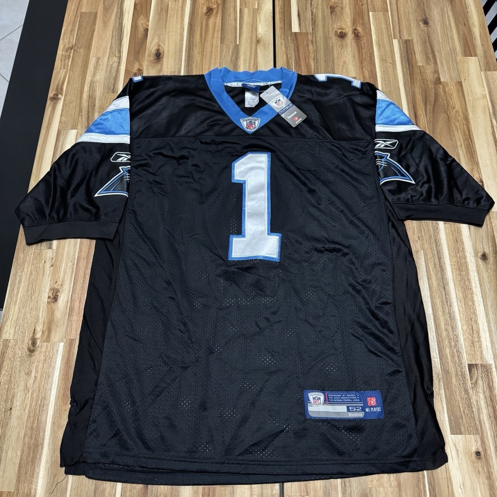Cam Newton Jersey Mens 52 Reebok Black Carolina Panthers On Field Stitched NWT